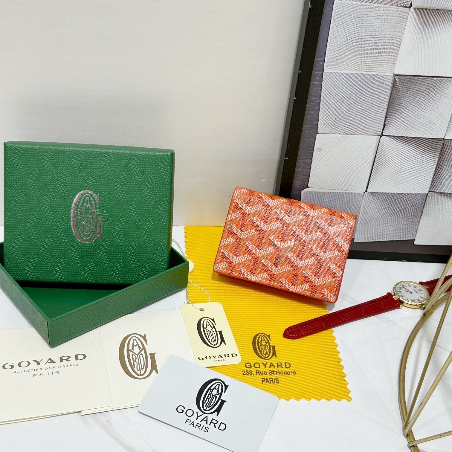 Goyard 2026 Malesherbes Card Holder 10.2cm Canvas Cowhide