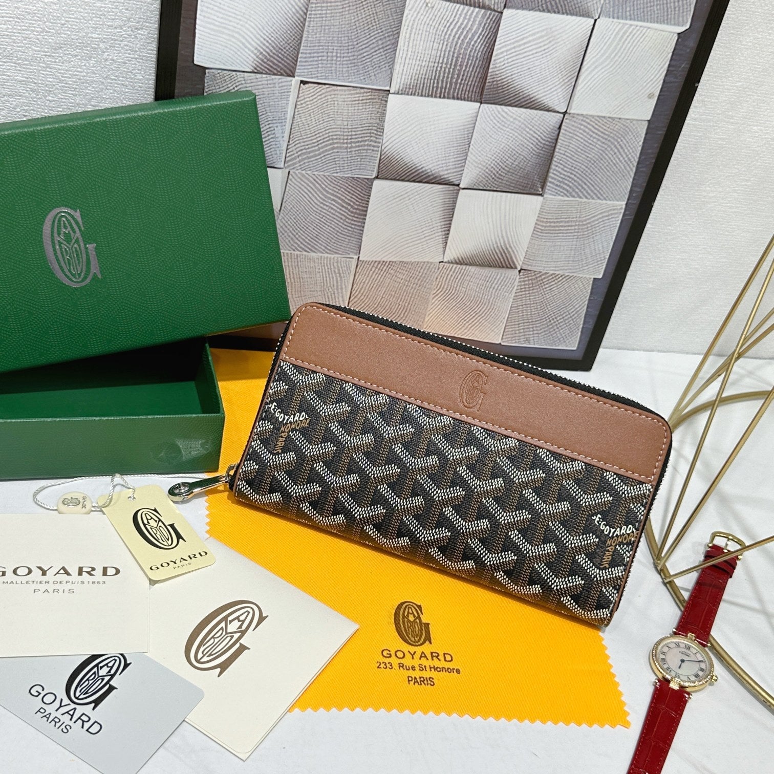 Goyard 2026 Mattignon Large Wallet 20cm Cowhide Canvas 138392