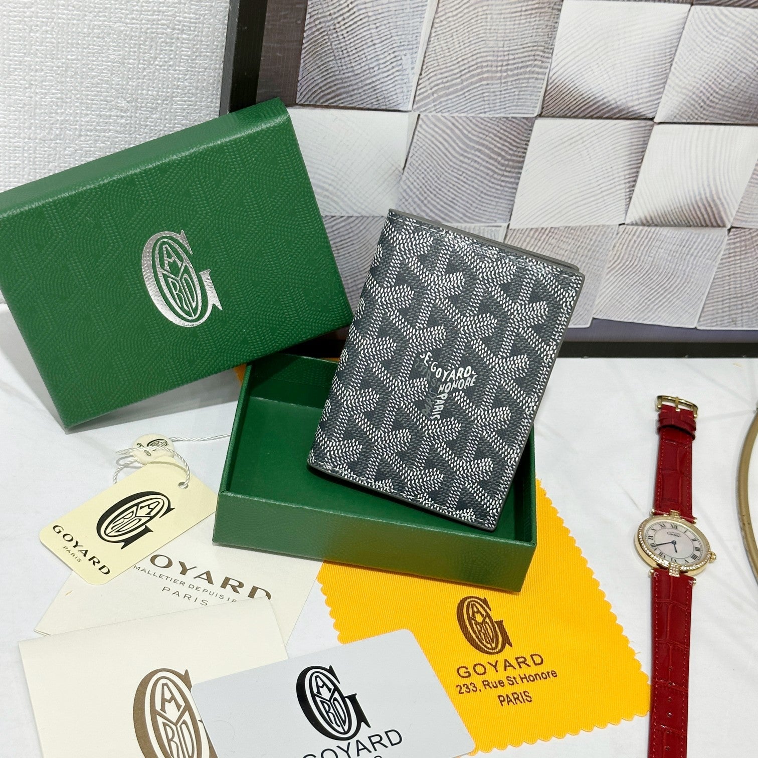 Goyard 2026 Saint-Marc Card Holder 10.7cm Cowhide Canvas 138404