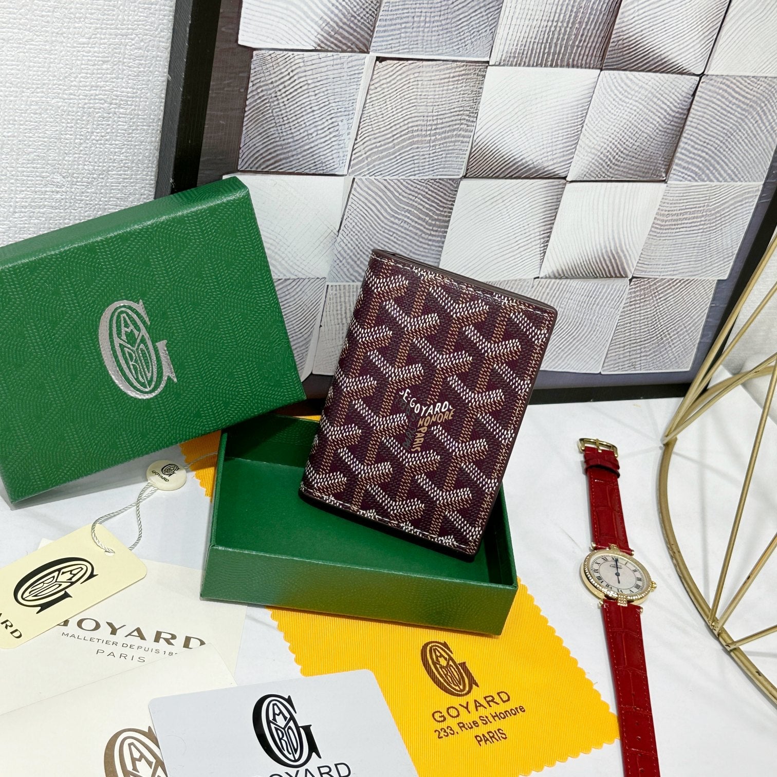 Goyard 2026 Saint-Marc Card Holder 10.7cm Cowhide Canvas 138404