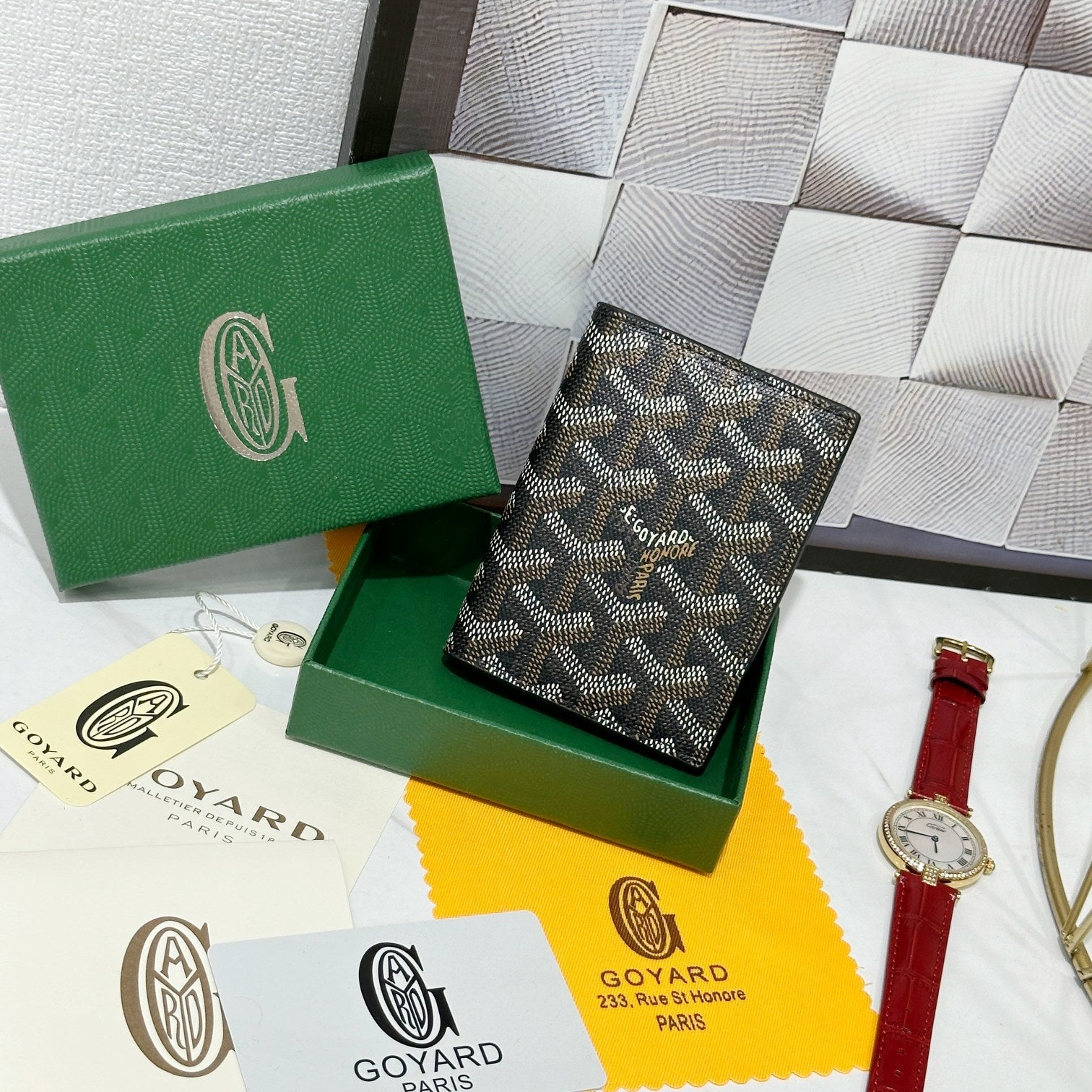 Goyard 2026 Saint-Marc Card Holder 10.7cm Cowhide Canvas 138404