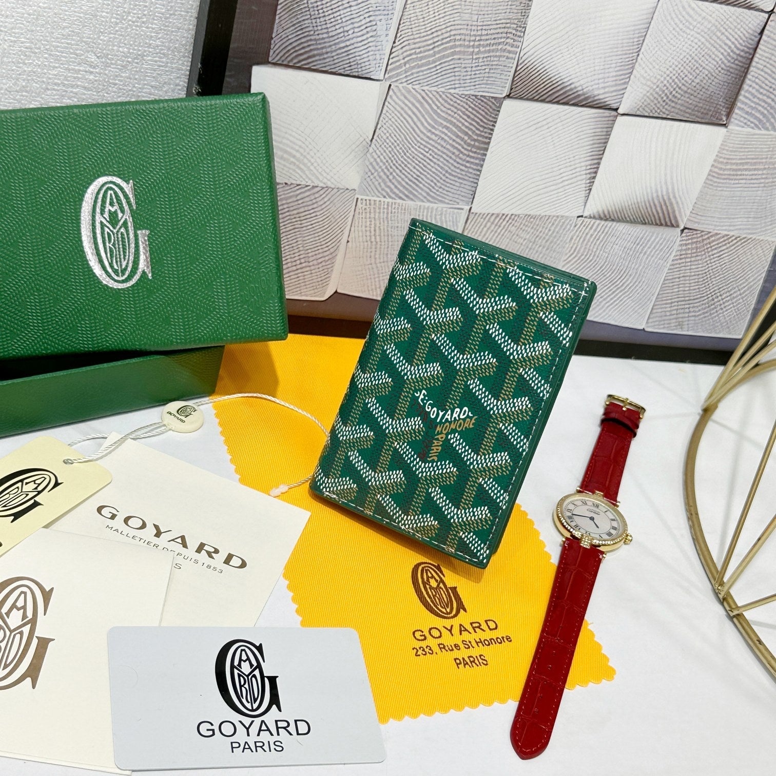 Goyard 2026 Saint-Pierre Card Wallet 11cm Cowhide Canvas 138416