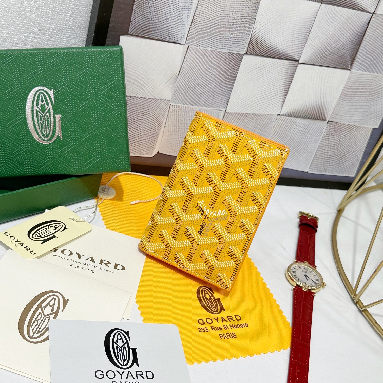 Goyard 2026 Saint-Pierre Card Wallet 11cm Cowhide Canvas 138416