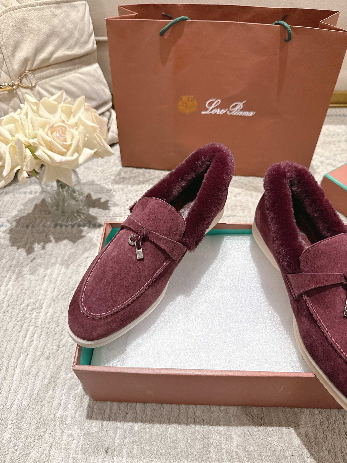 Loro Piana 2026 Summer Charms Walk Loafers Suede Wool