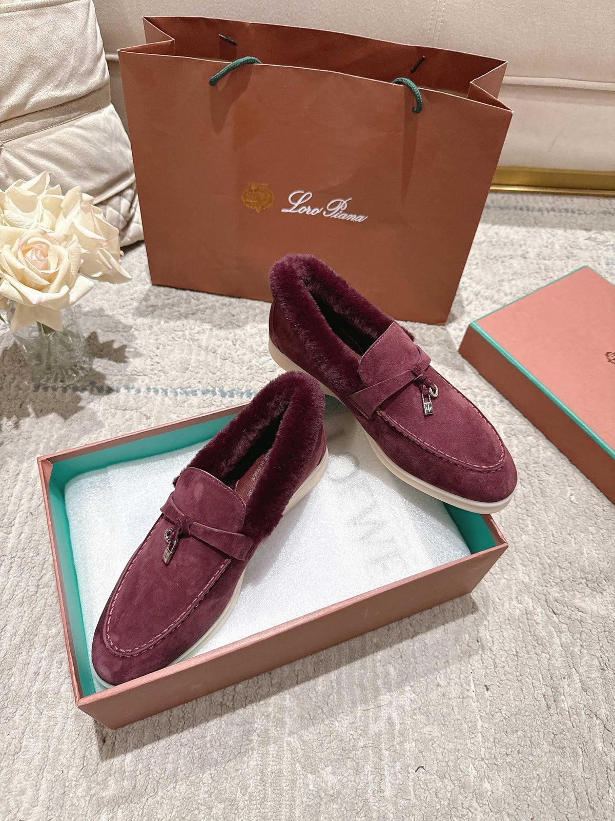 Loro Piana 2026 Summer Charms Walk Loafers Suede Wool