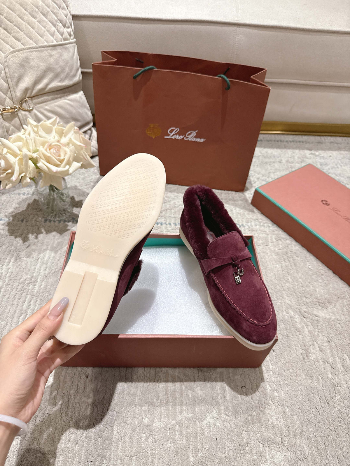 Loro Piana 2026 Summer Charms Walk Loafers Suede Wool