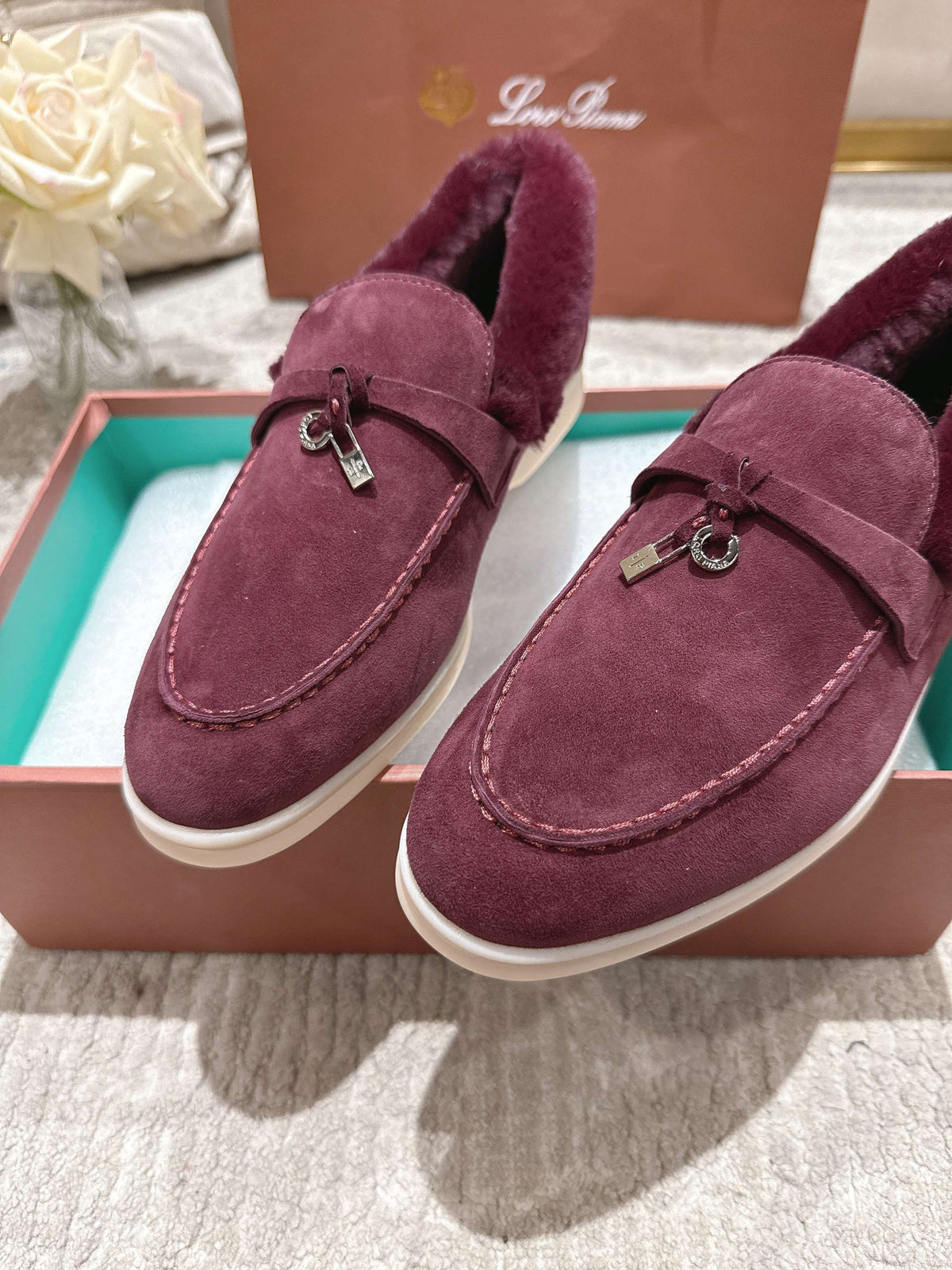 Loro Piana 2026 Summer Charms Walk Loafers Suede Wool