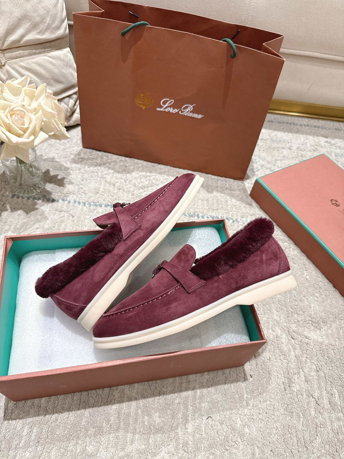 Loro Piana 2026 Summer Charms Walk Loafers Suede Wool