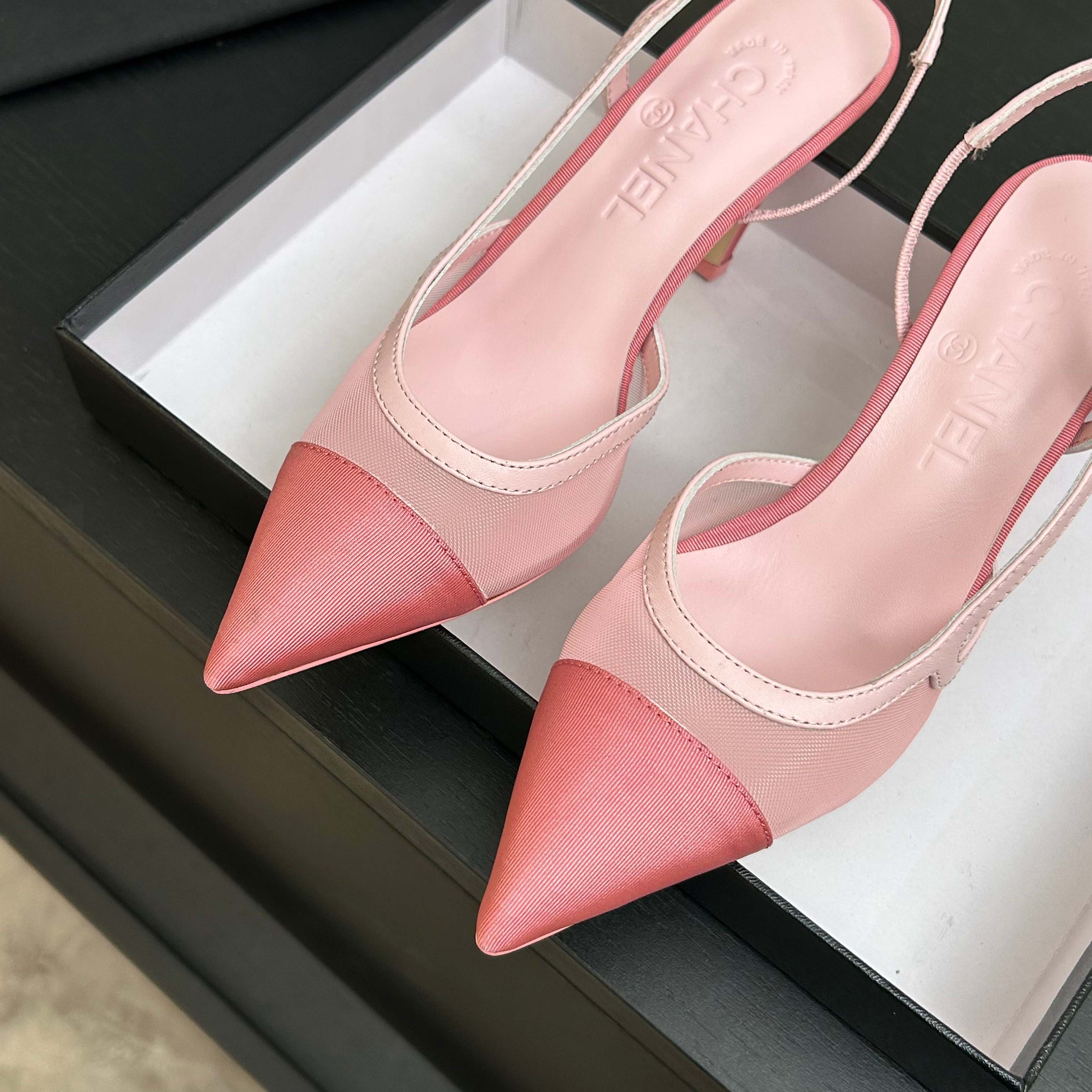 CC 2026 Slingback 70 Mesh Satin Leather