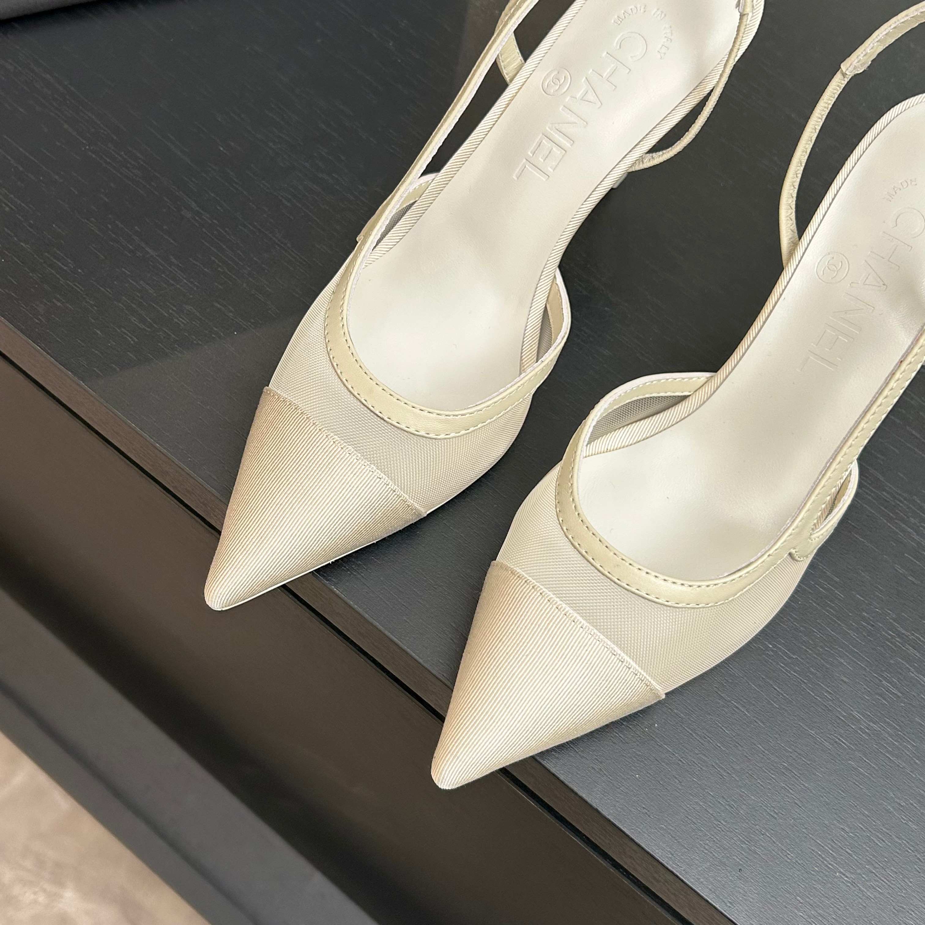 CC 2026 Slingback 70 Mesh Satin Leather