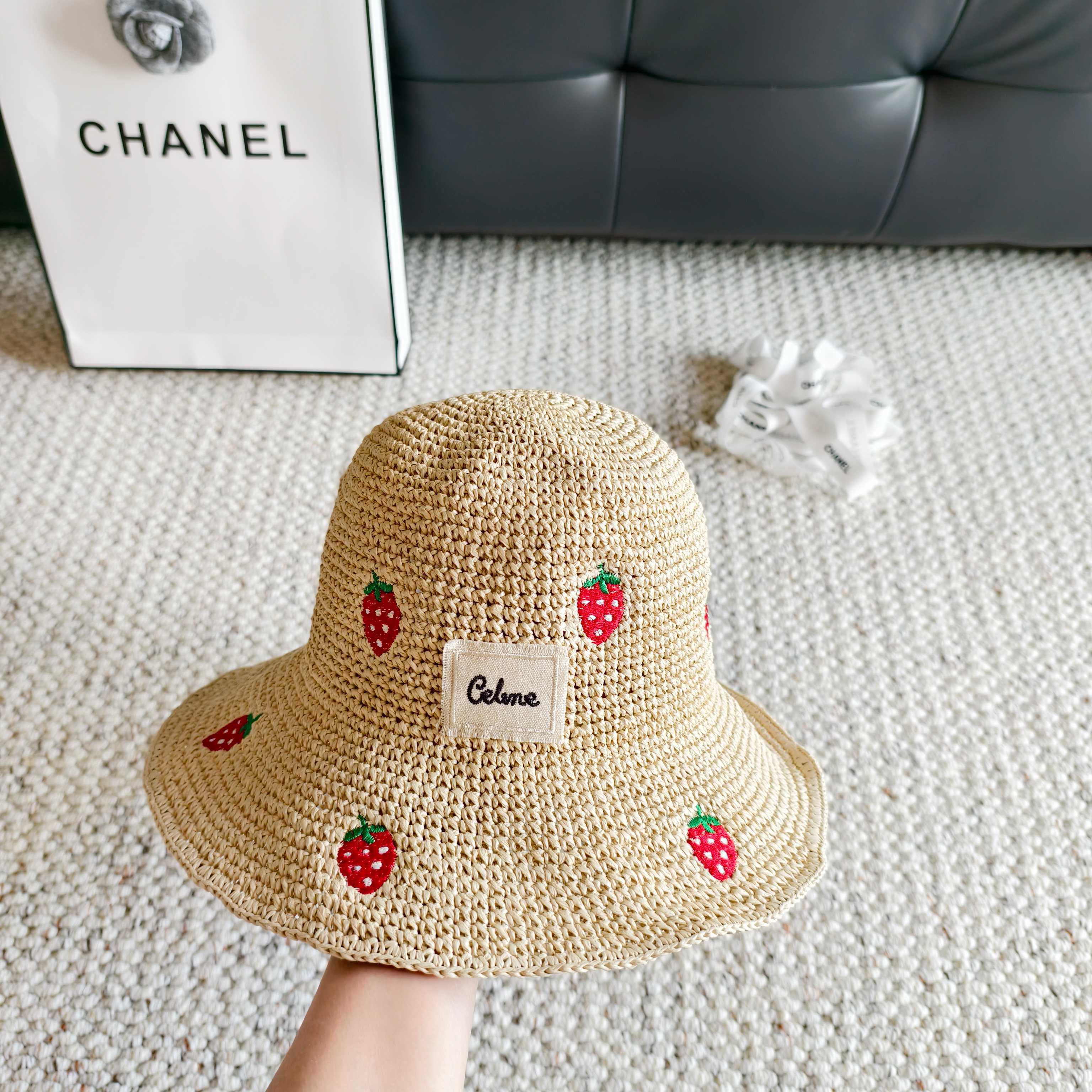 Celine Woven Strawberry Bucket Hat 400938