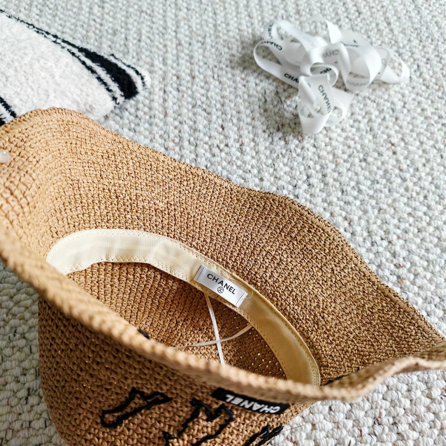 Chanel Woven Embroidered Heavy-Duty Bucket Hat 240672