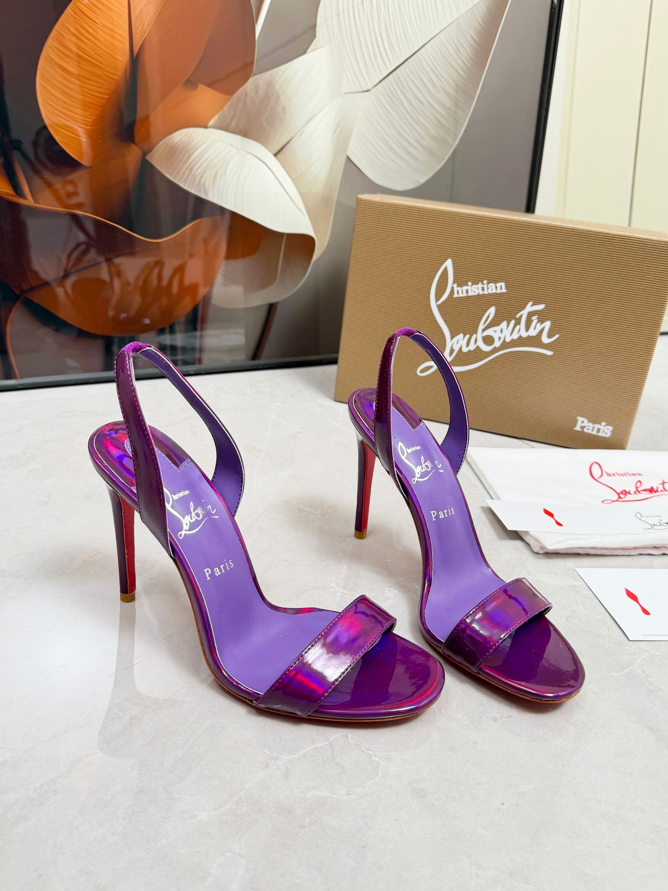 Christian Louboutin Loubi Queen Sandal Patent Leather 838983
