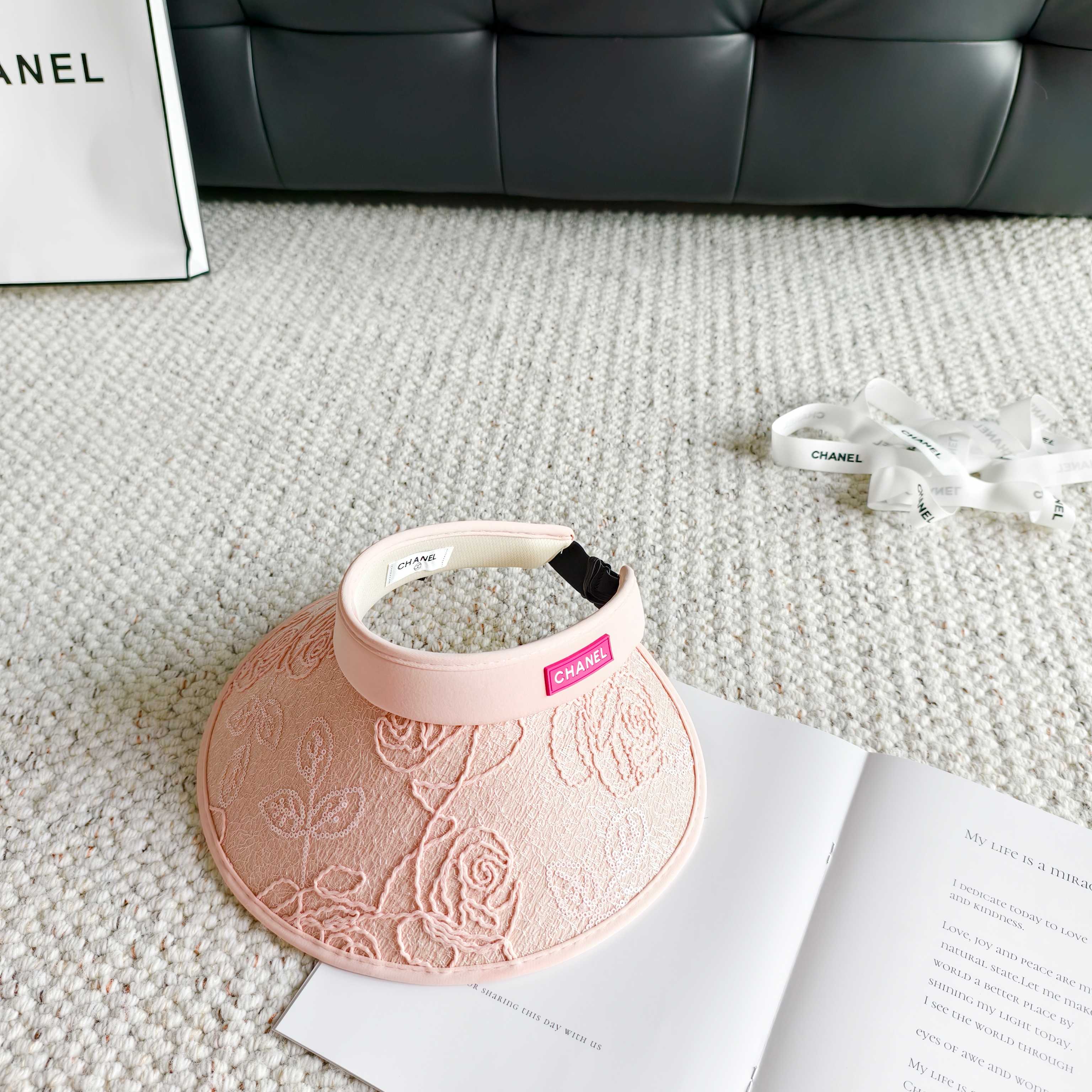 Chanel Sun Hat With Embroidered Rose 299905