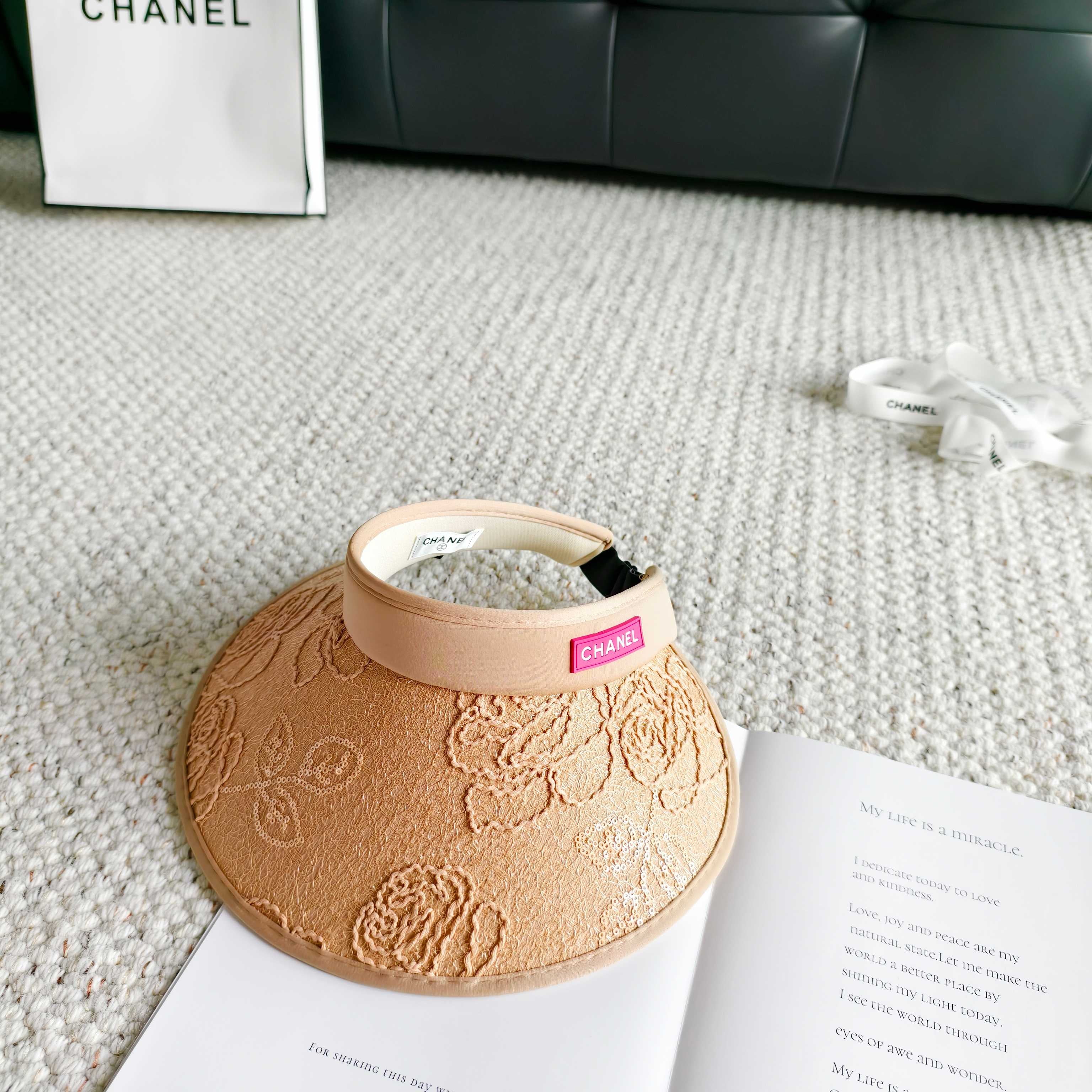 Chanel Sun Hat With Embroidered Rose 299905