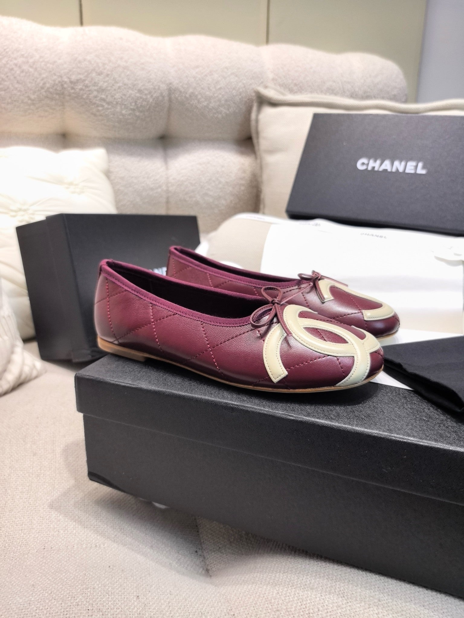 CC 2026 Cambon Ballet Flat Quilted Calfskin
