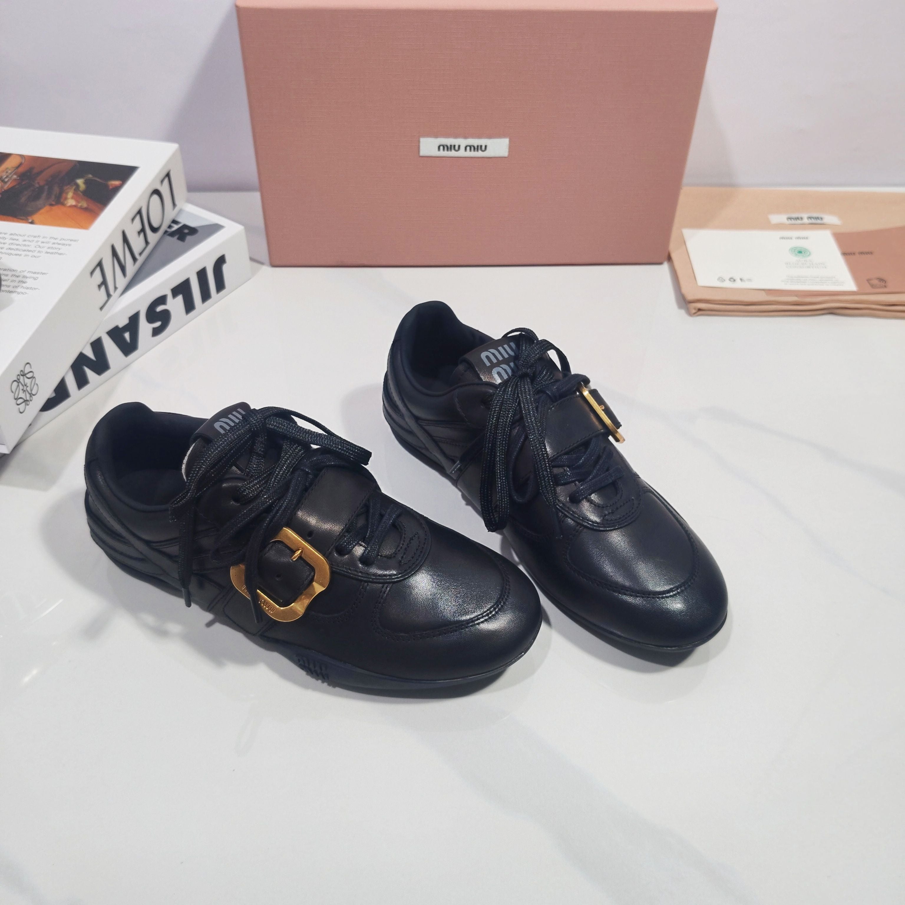 Miumiu 2026 Buckle Sneaker Leather 953679
