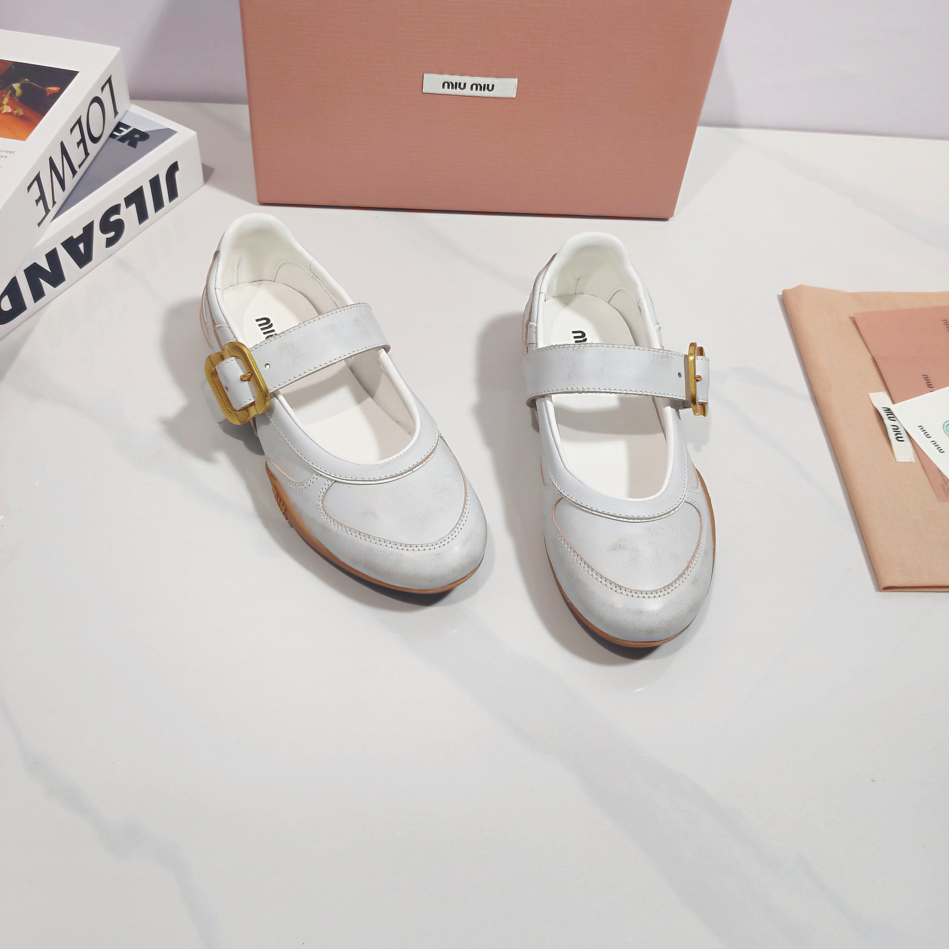 Miumiu 2026 Gymnasium Ballet Flat Leather 953684
