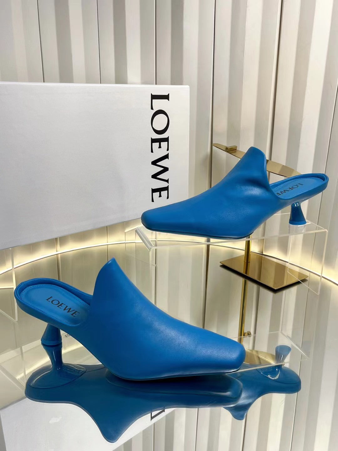 Loewe 2026 Emily Heeled Mule 50mm Leather 139084