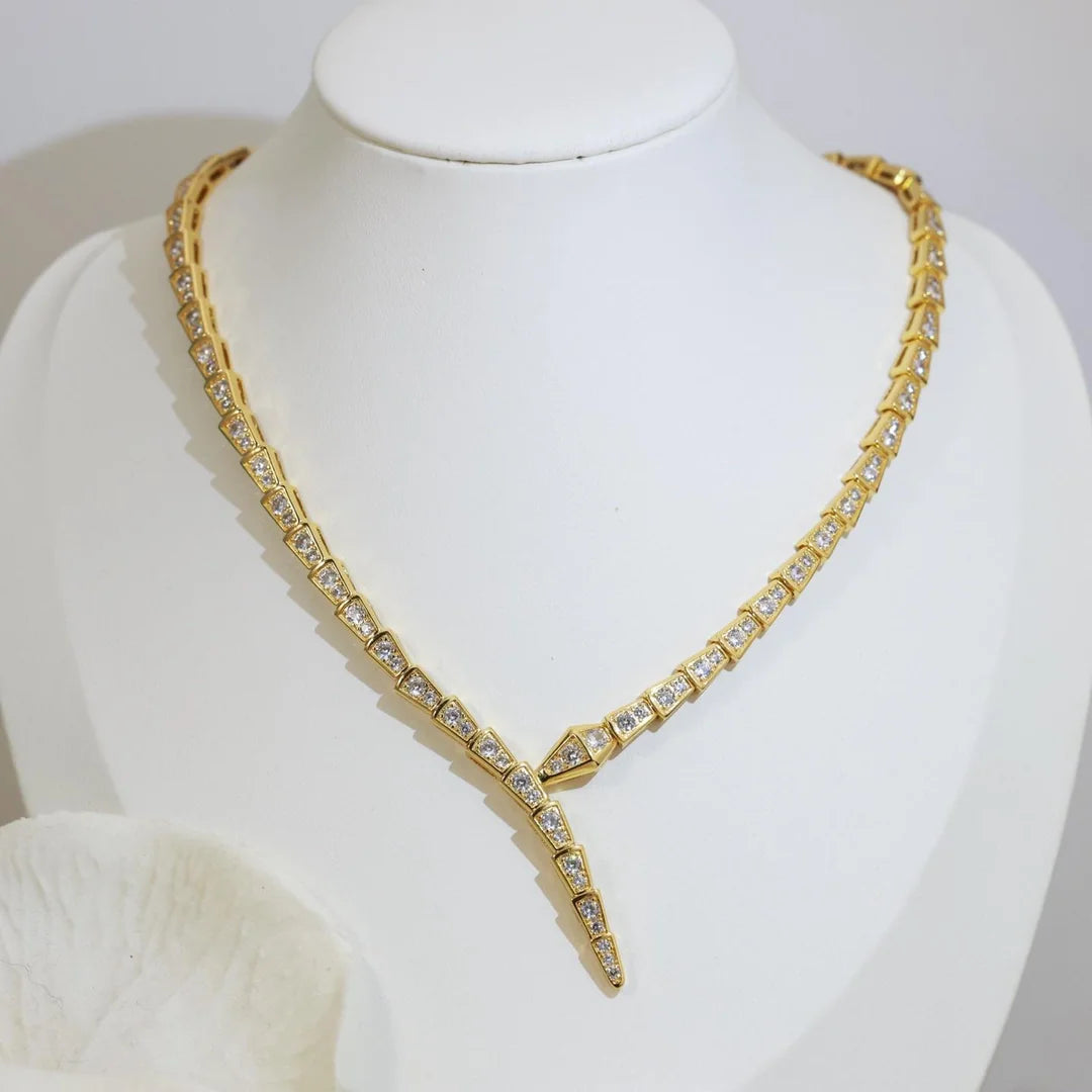 SERPENT VIPER DIAMOND PAVED NECKLACE