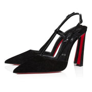 CL Condoroline 100 Mm Sling Back Pumps Veau Velours Black