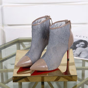 CL Gipsybootie Ankle Boots 90mm Lace Lame Specchio Gray