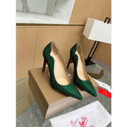 CL Hot Chick 100 Pumps Strass Embellished Leather Green