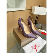 CL Hot Chick 100 Pumps Strass Embellished Leather Purple