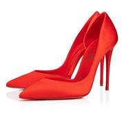 CL Iriza 100mm Pumps Crepe Satin Ole Red
