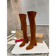 CL Stretchadoxa Botta Alta 70MM Thighboots Veau Velours Brown