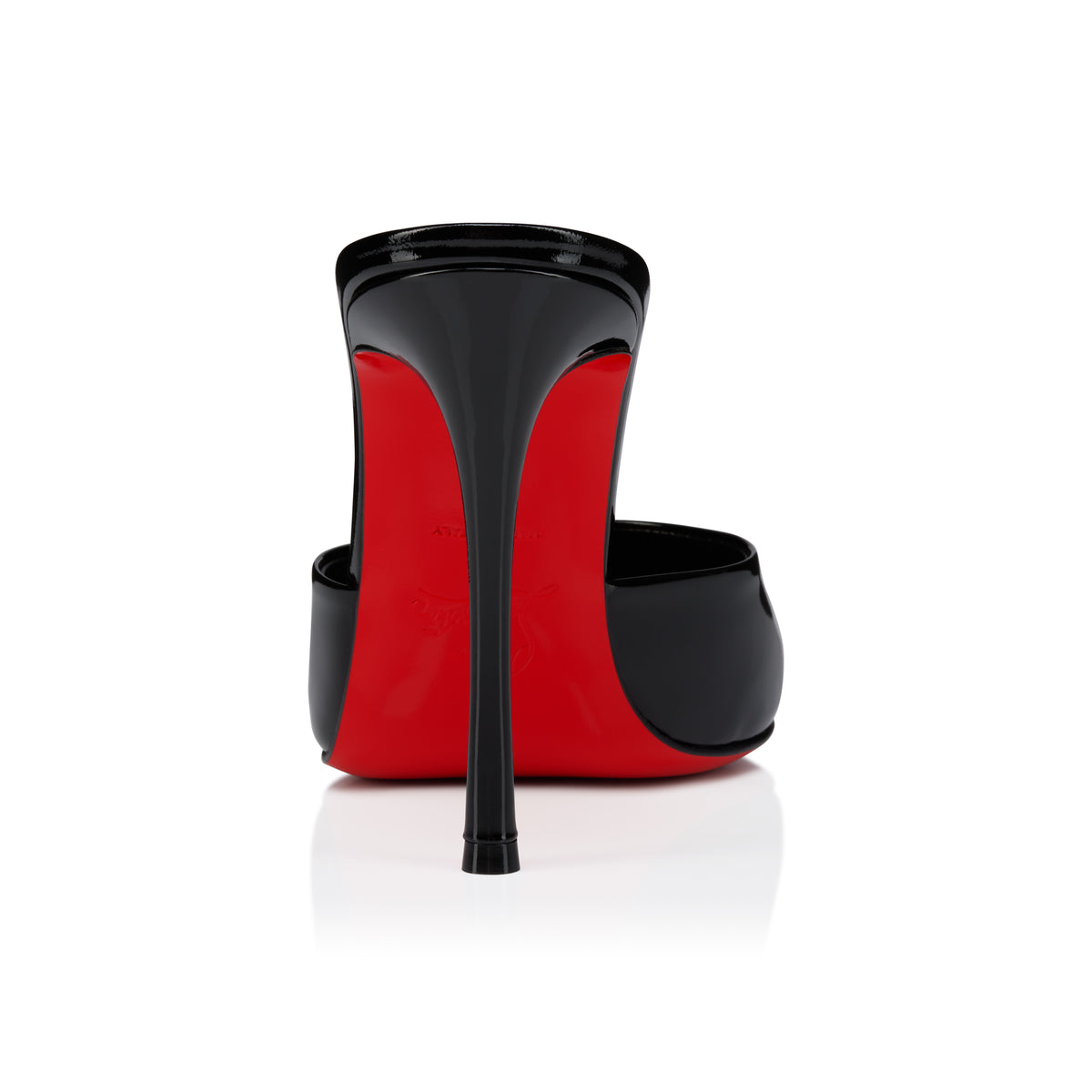 Christian Louboutin 2026 Dolly Mule 100mm Black Patent Calf Leather