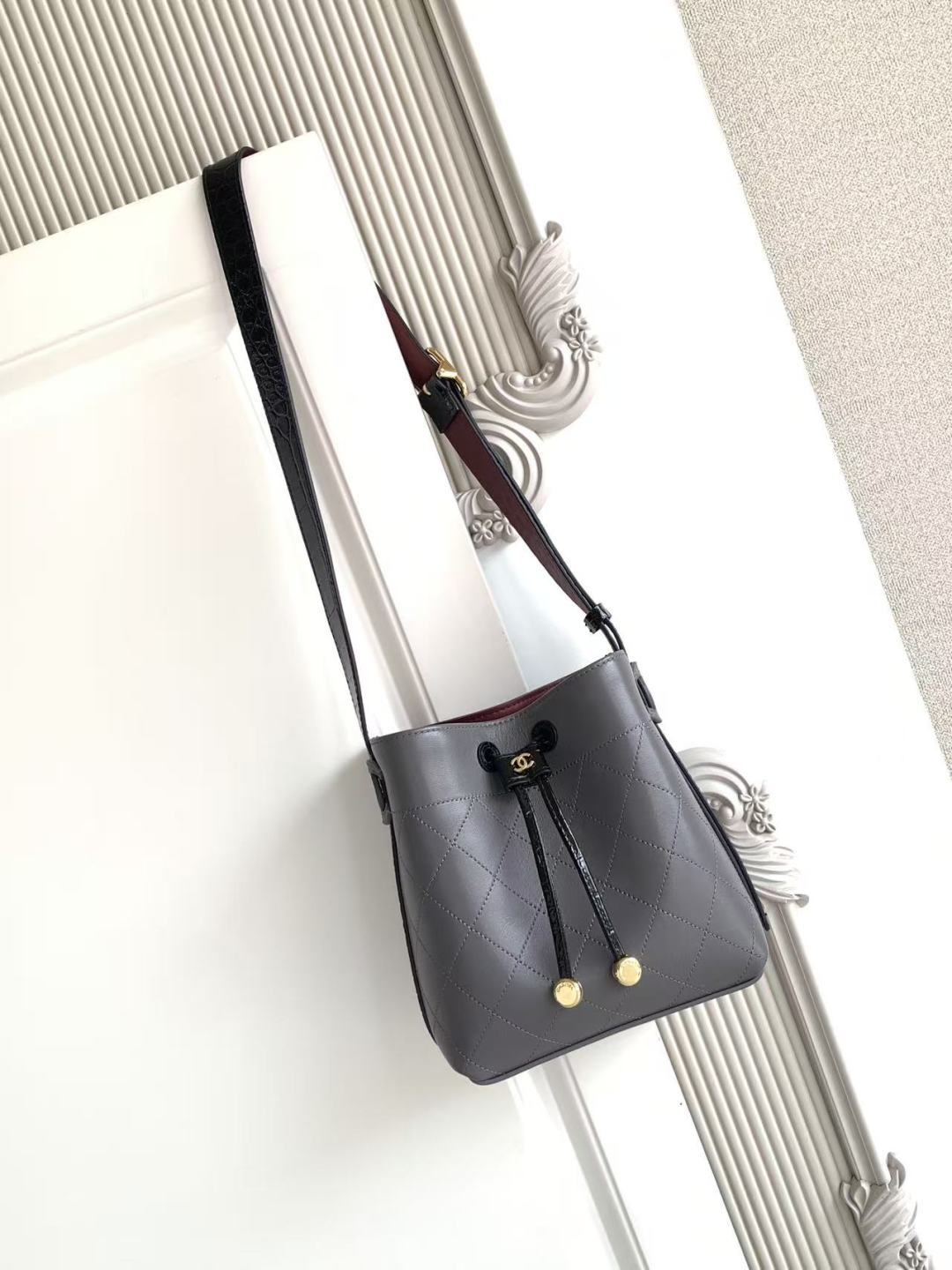 Chanel 2026 Bucket Bag Suede Leather 385786