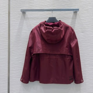 Prada 2025 jacket Black and Red Burgundy Polyester