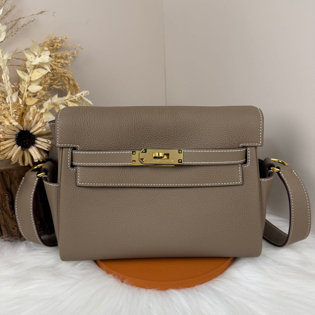 High-end Hermes 2026 Kelly Messenger 25cm Bag Togo Leather