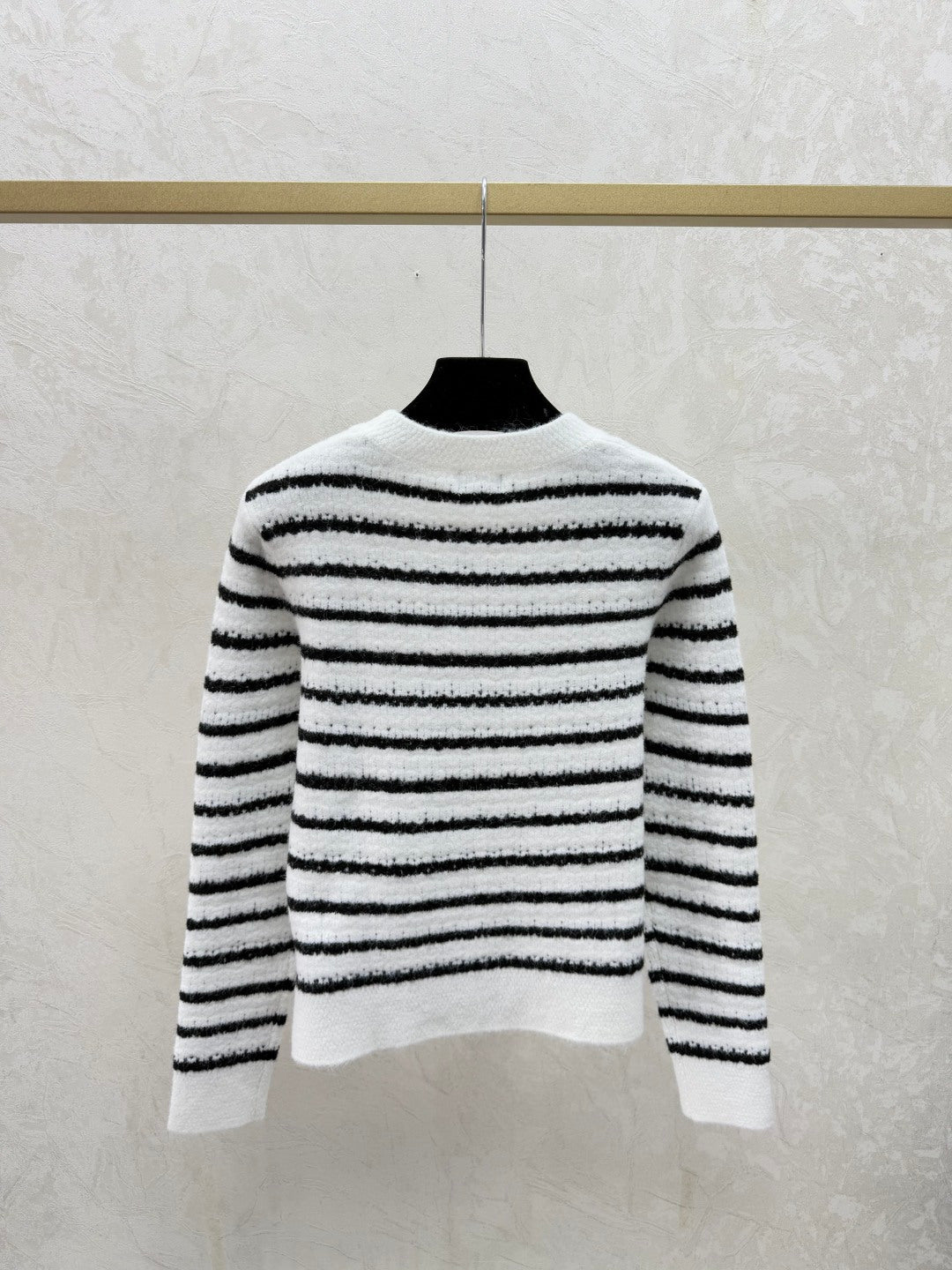 Chanel 2025 Striped Long Sleeve Sweater Wool 727133