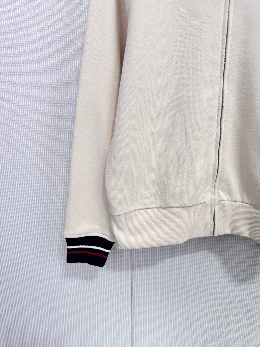 Prada 2025 Hooded Zip-up Sweatshirt Beige Cashmere