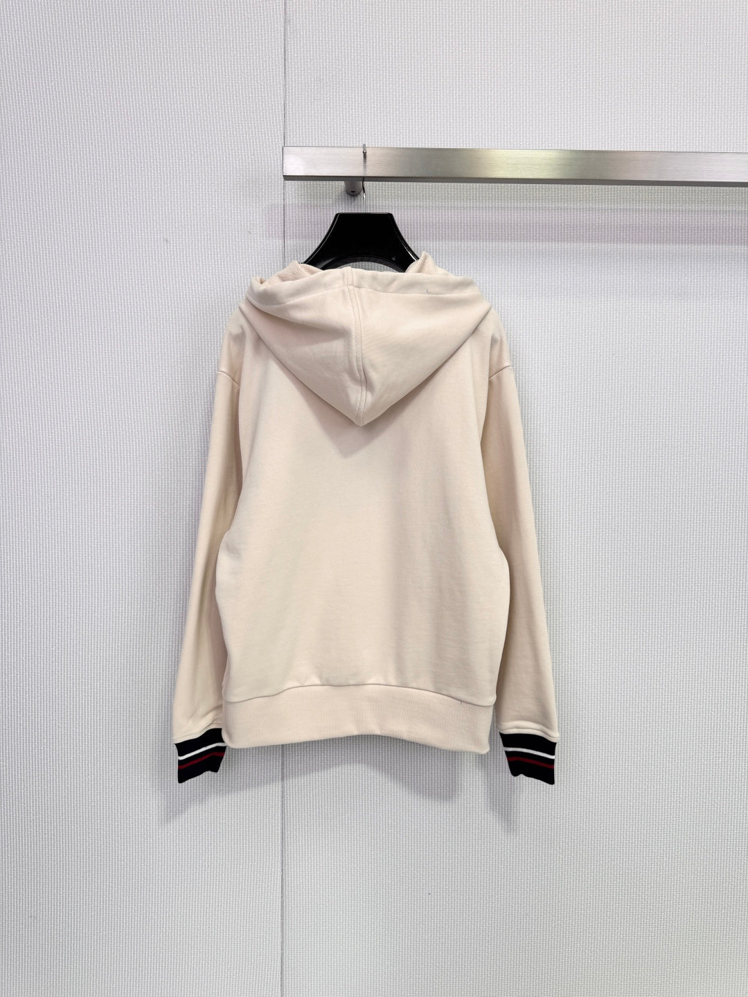 Prada 2025 Hooded Zip-up Sweatshirt Beige Cashmere