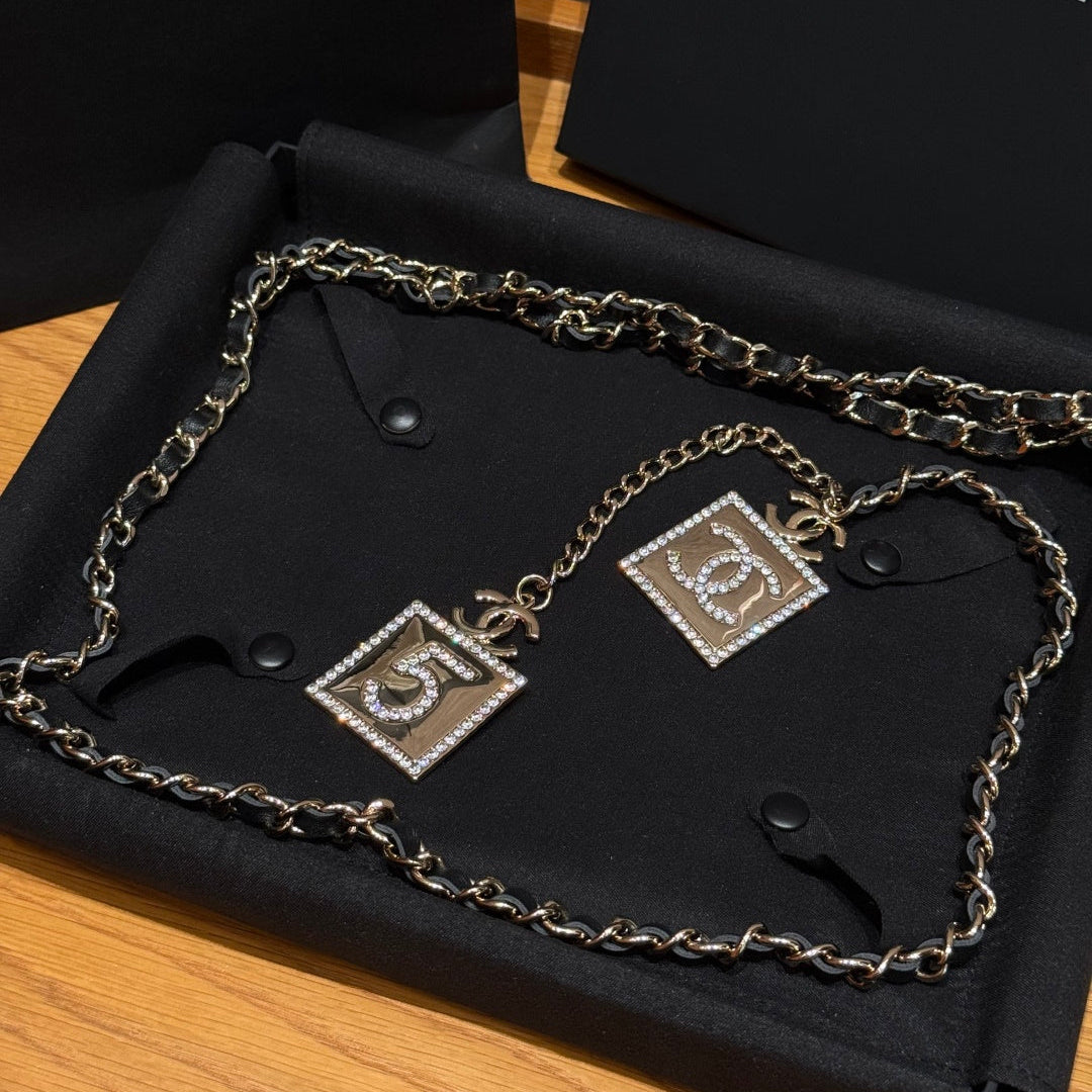 Chanel 2026 Crystal CC Square Charm Belt