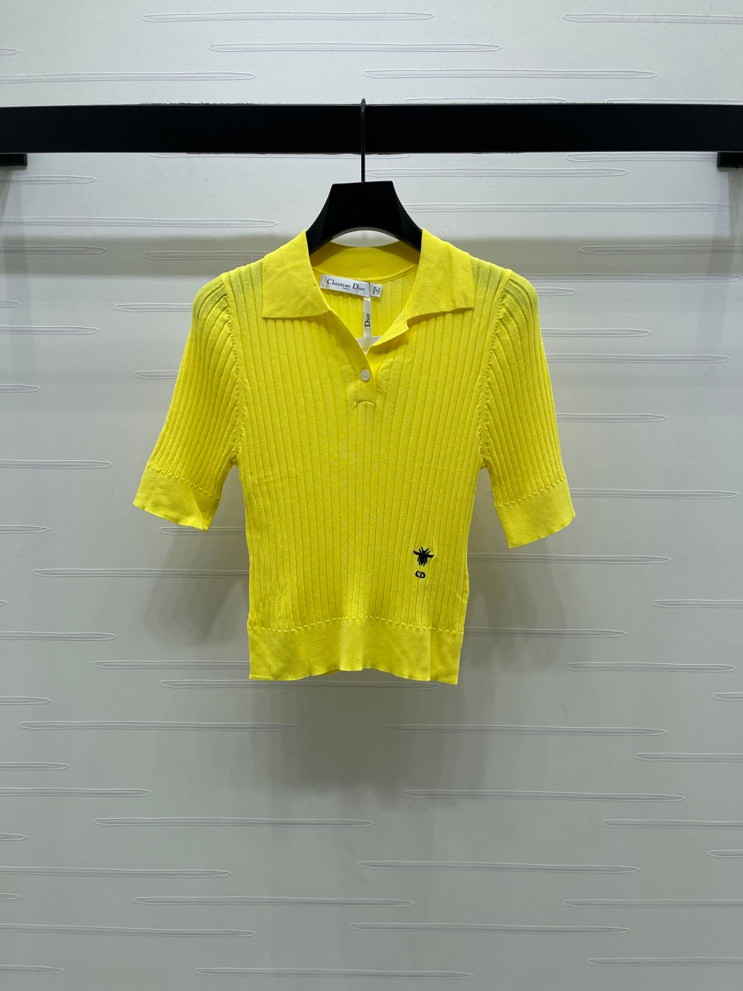 Dior 2026 Slim Fit Collared Knit Short-Sleeve Shirt Wool