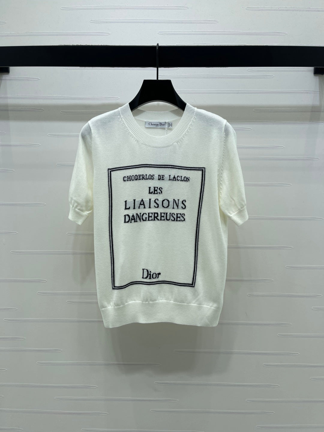 Dior 2026 Crew Neck Logo Knit Short-Sleeve T-Shirt Wool