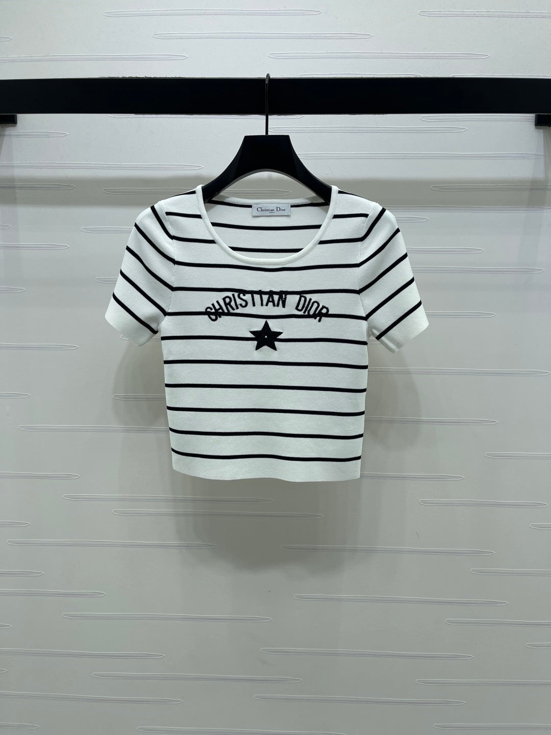 Dior 2026 Crew Neck Striped Knit Short-Sleeve T-Shirt Wool