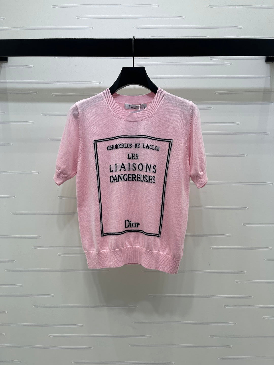 Dior 2026 Crew Neck Logo Knit Short-Sleeve T-Shirt Wool