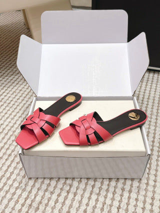 YSL 26ss Melody Stiletto Flat Slippers Calfskin