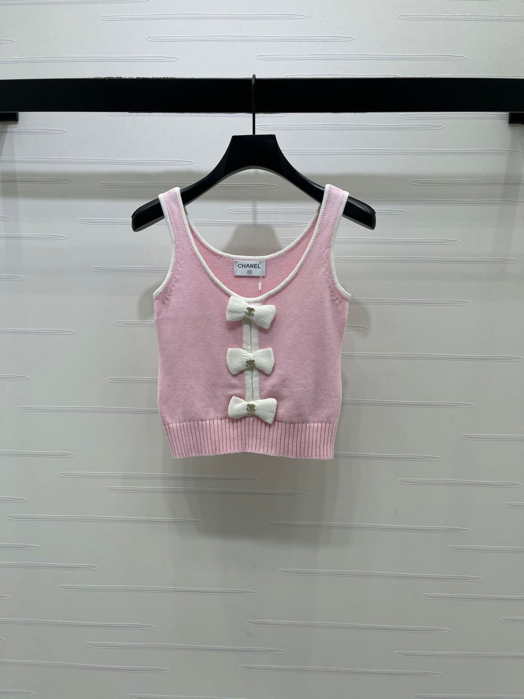 Chanel 2026 Knit Vest With Bow Embellishment Wool