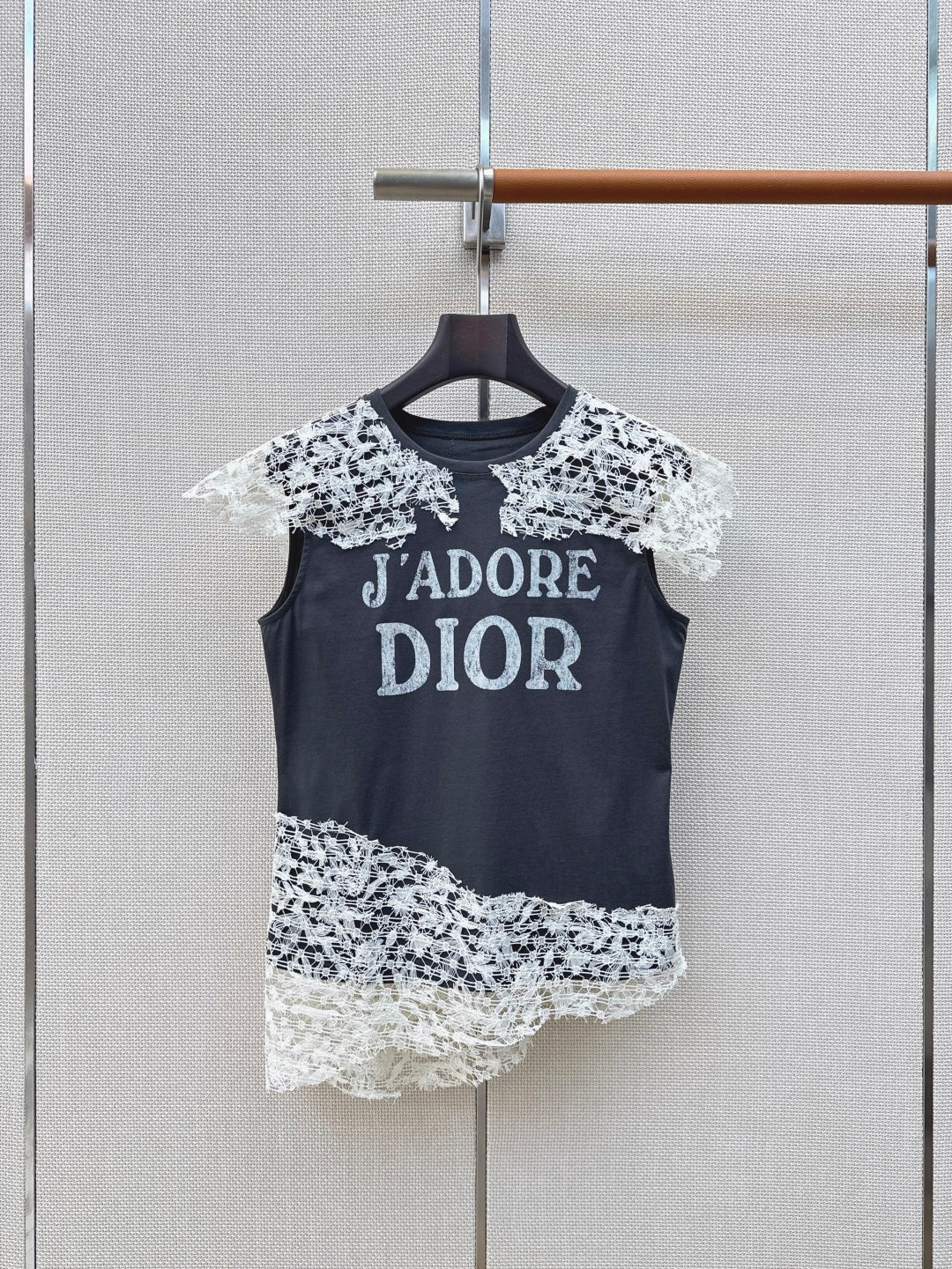 Dior 2026 Lace-trimmed T-shirt Cotton