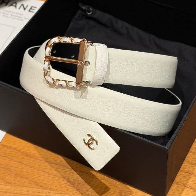 Chanel 2026 Interwoven Chain Buckle Belt 30mm 207253