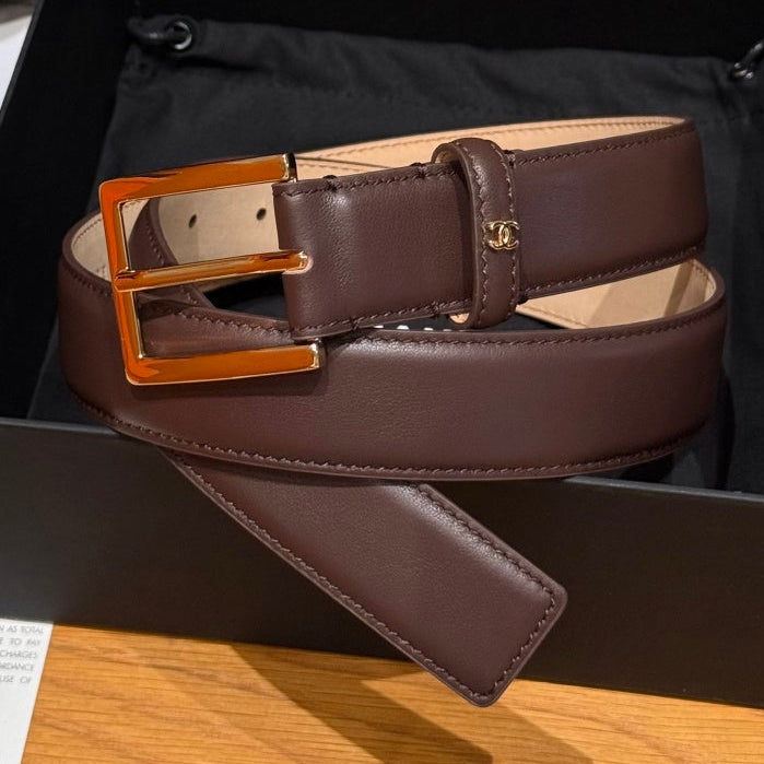 Chanel 2026 Square Buckle Belt 30mm Calfskin 213908