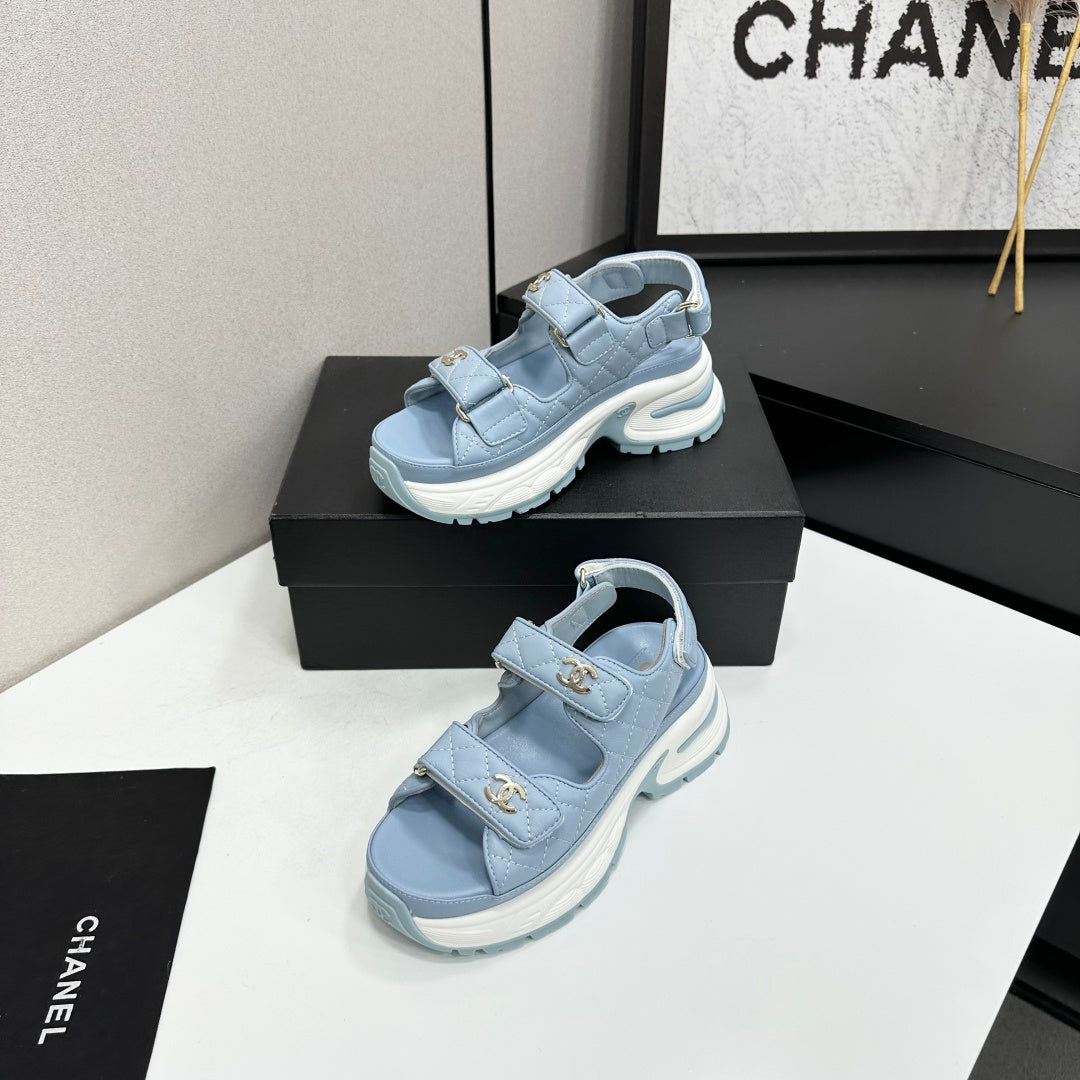 Channel 2026 Chunky Sport Sandals 65mm Patent Calfskin 894909