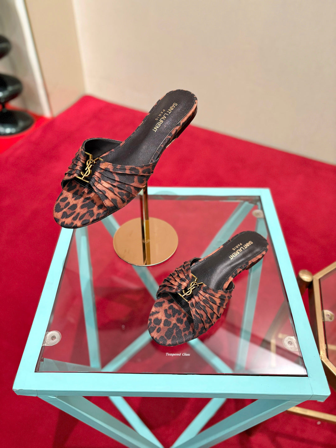 YSL 2026 Mule Sandal Calfskin With Gold Logo 925308