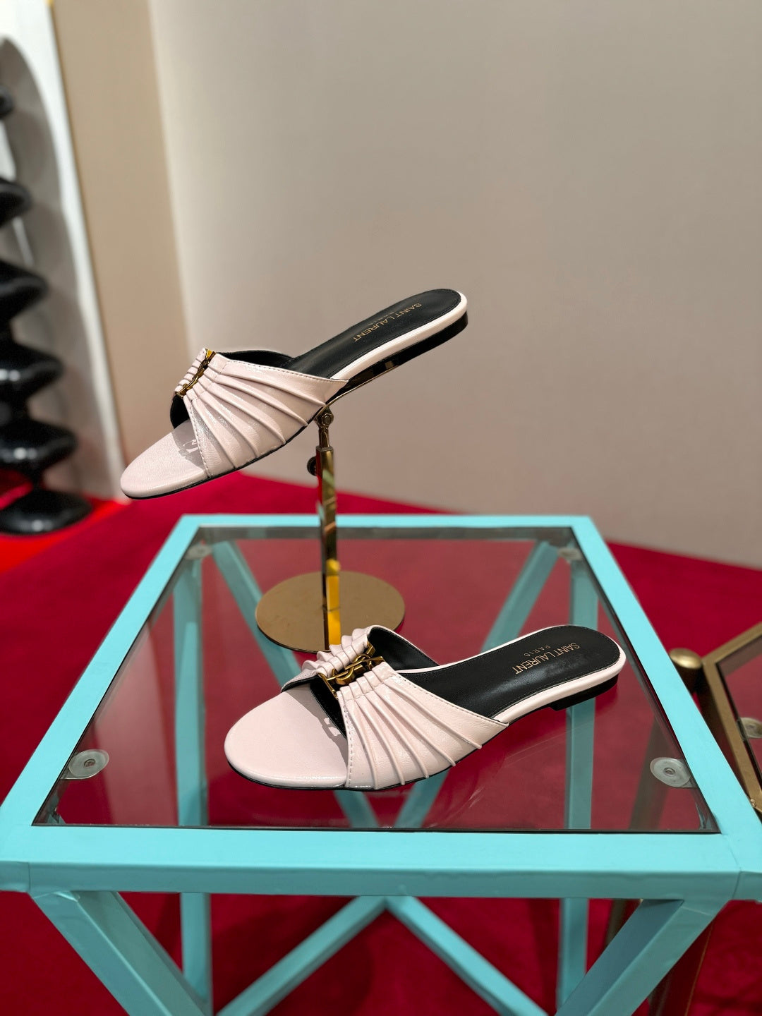 YSL 2026 Mule Sandal Calfskin With Gold Logo 925308